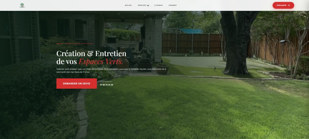 Site web Coussantien Espaces Verts, paysagiste
